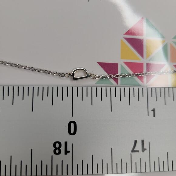 Sterling Silver Letter D Initial Necklace Side MINI Small Tiny Dainty Little 925 - Picture 3 of 3